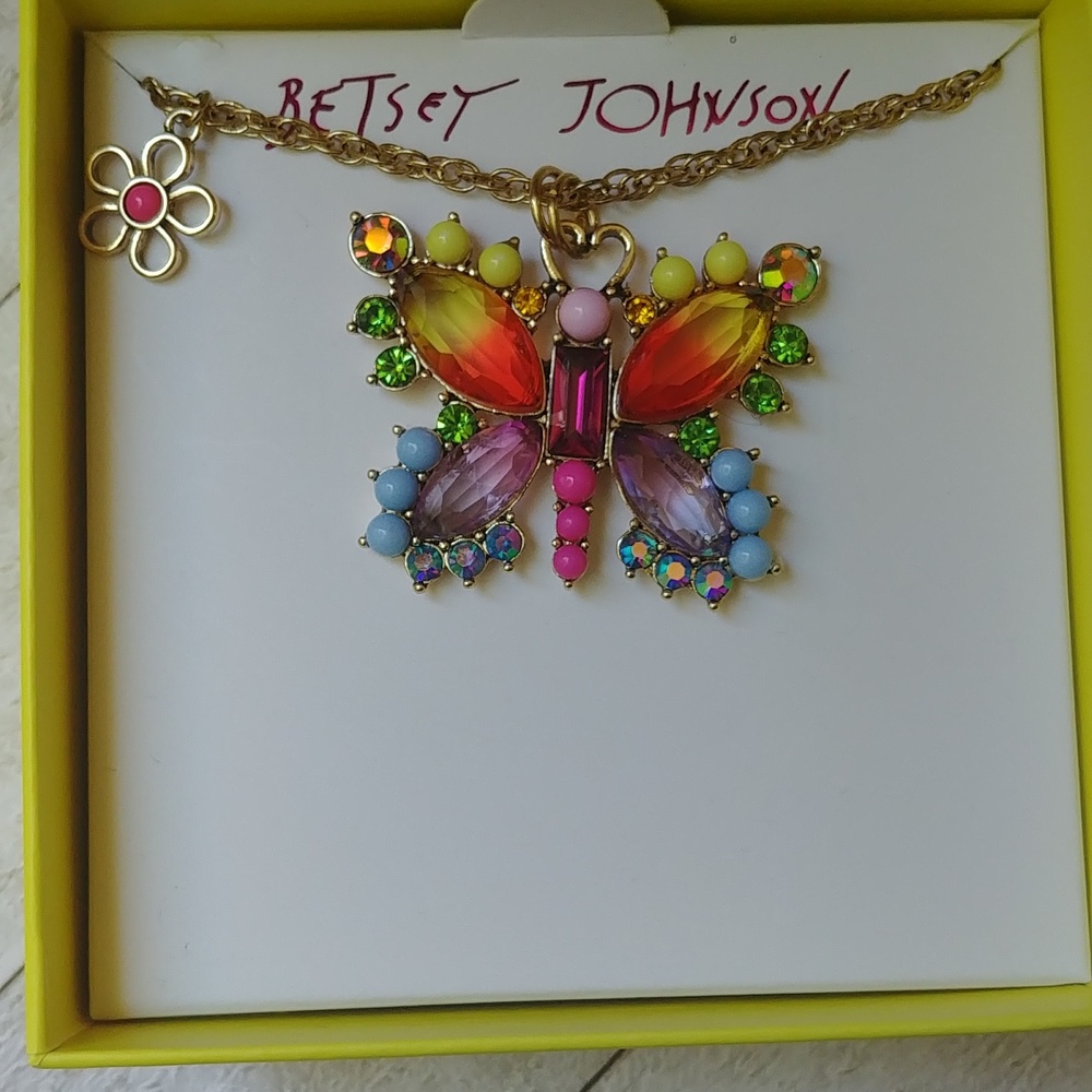 NWT Betsey Johnson Butterfly Necklace